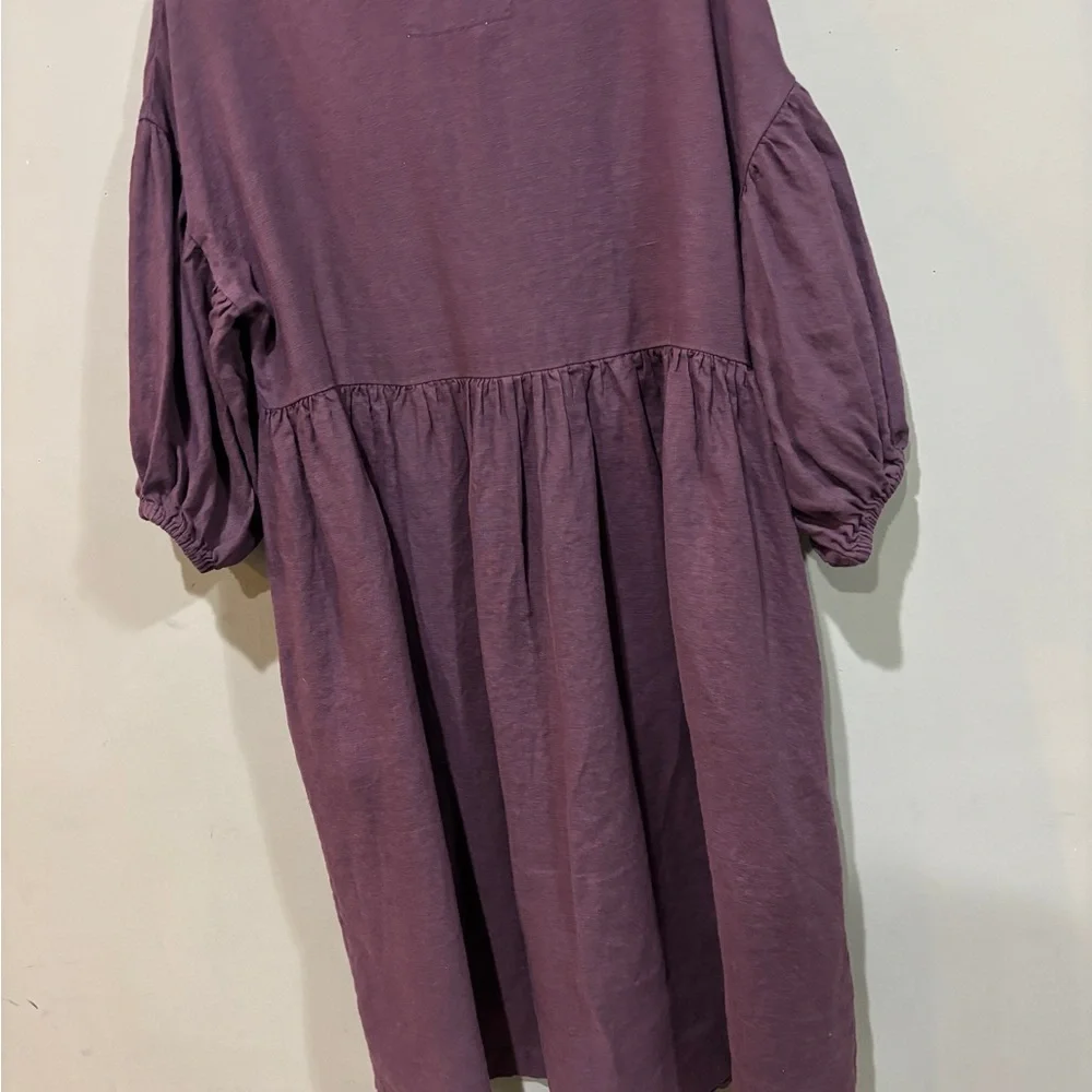 notPERFECTLINEN Oliva Midi Dress L Custom Grape Marsala Gingham - Picture 6 of 6